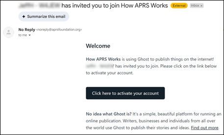 Authentication - How APRS Works - Activation